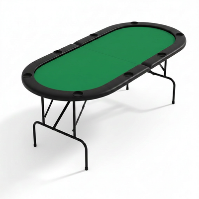Poker Table Built for 8 Players, Foldable Design, Cup Holders, Non-Slip Feet, Casino Style