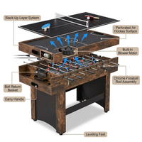 3-In-1 Combo Game Table Set, 54 In. Air Hockey Table, Multi Combination Table with Air Hockey, Ping Pong, Foosball — How It Works