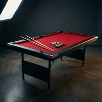 6,7 Foot Foldable Pool Table, Portable Billiards Table for Adults with Full Accessories Set, Mesa De Billar Includes 16 Balls, 2 Cue Sticks, Chalk, Rack & Brush, Game Room Table for Home — Studio Shot