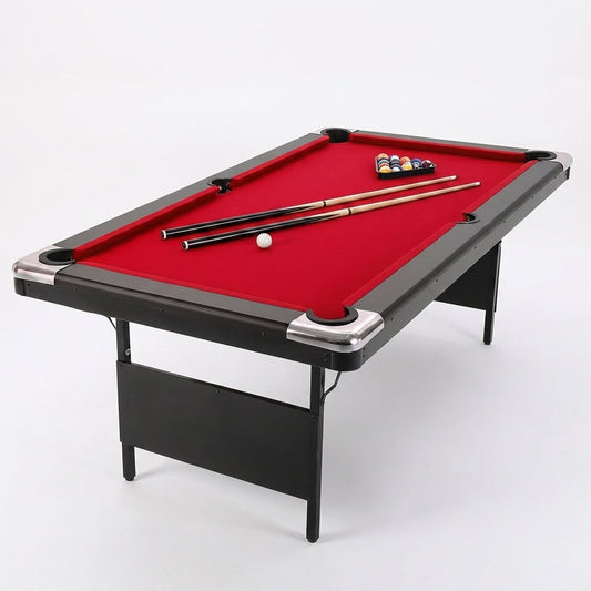 6,7 Foot Foldable Pool Table, Portable Billiards Table for Adults with Full Accessories Set, Mesa De Billar Includes 16 Balls, 2 Cue Sticks, Chalk, Rack & Brush, Game Room Table for Home — Studio Shot