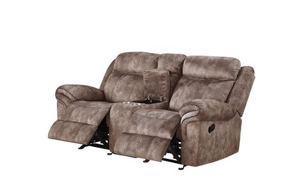 Zubaida - Two Tone Recliner Loveseat With USB Port Console