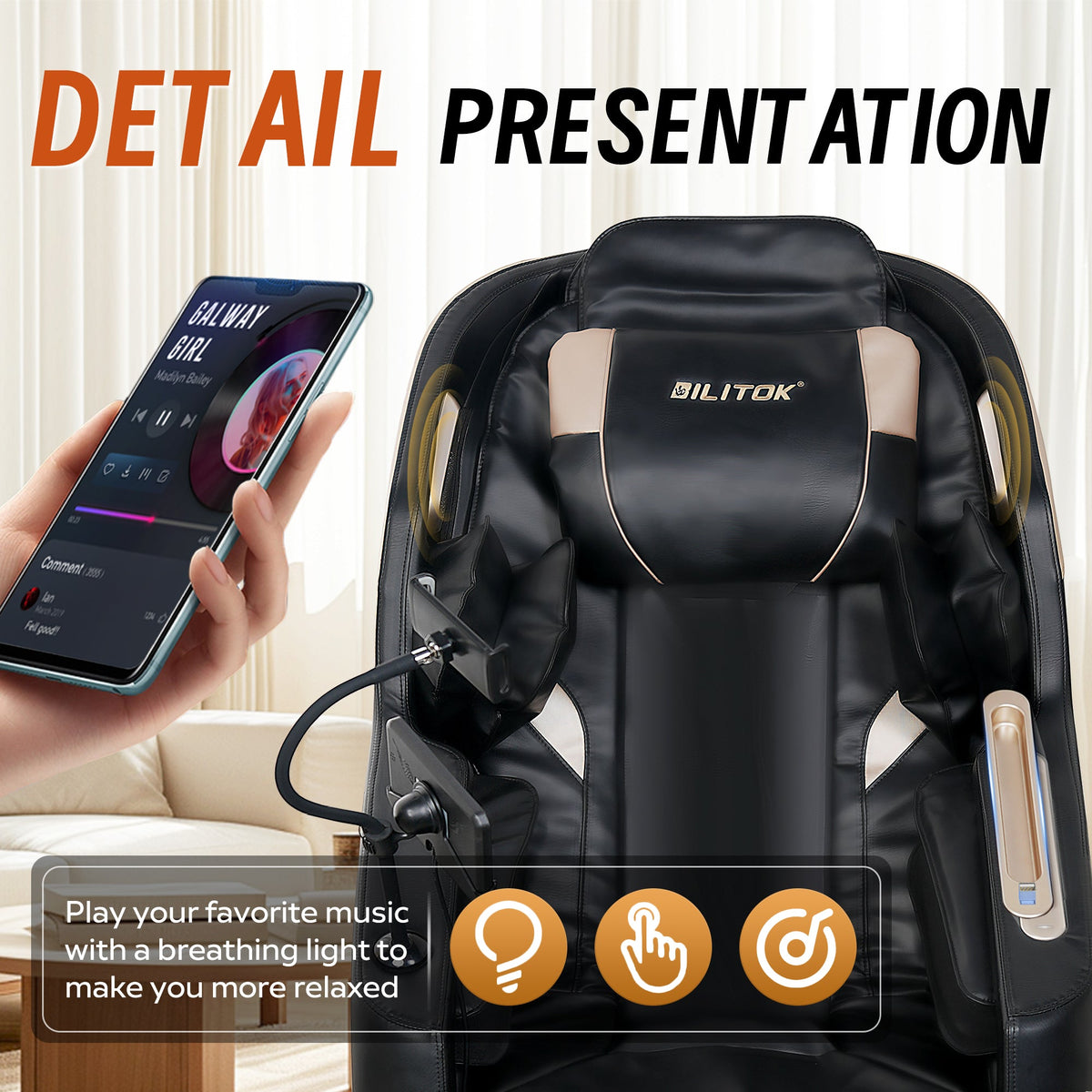 Massage Chair Recliner with Zero Gravity with Full Body Air Pressure