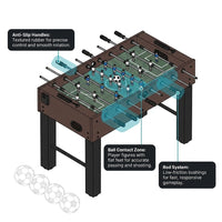 Foosball Table, 55 In. Standard Size Foosball Table, Indoor Full Size Foosball Table for Home, Family, and Game Room — How It Works