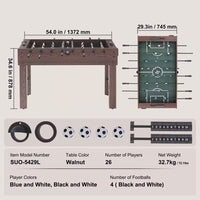 Foosball Table, 55 In. Standard Size Foosball Table, Indoor Full Size Foosball Table for Home, Family, and Game Room