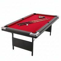 Pool Table Built for Game Rooms, 6.7 Foot Size, Foldable Design, Complete Accessory Set, No Assembly Required