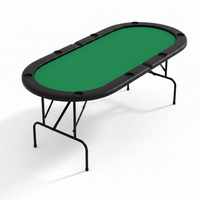 Poker Table Built for 8 Players, Foldable Design, Cup Holders, Non-Slip Feet, Casino Style